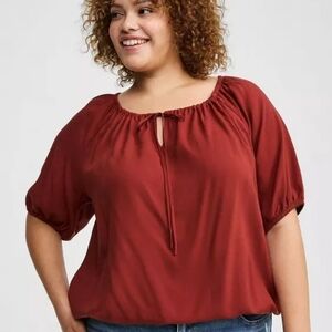 Torrid Warm Red Blouse Sz 1
